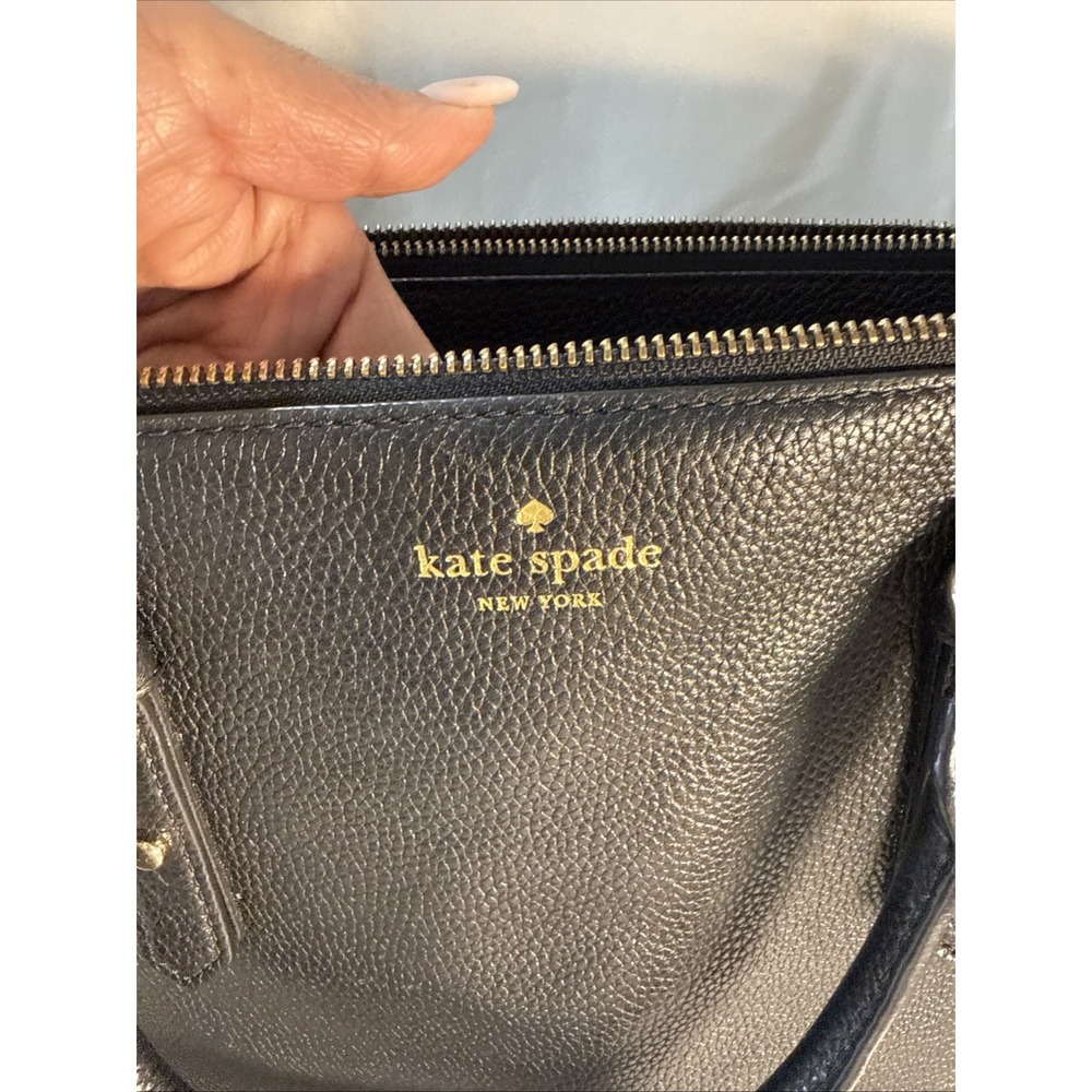 Kate Spade Mulberry Street Leighann Satchel Handbag Black Pebbled Leather - Picture 2 of 12